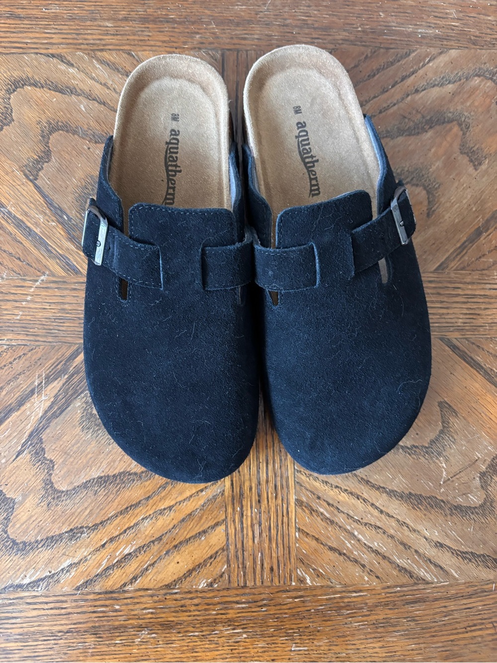 Aquatherm Black Suede Slip-On Clogs